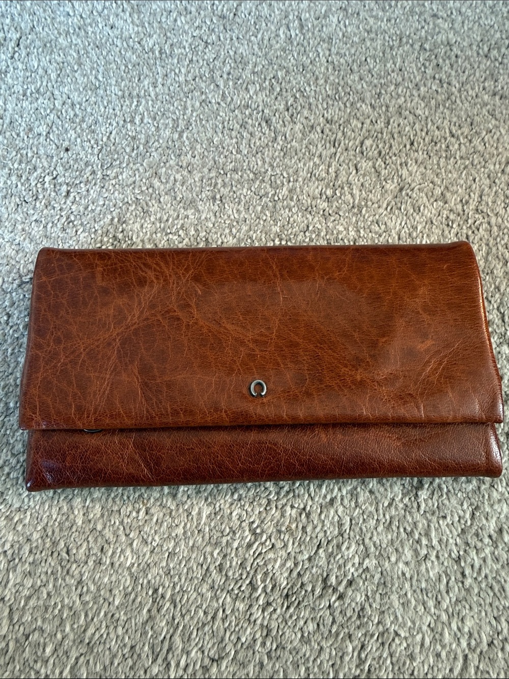 Wild West leather wallet with cute flannel pattern inside